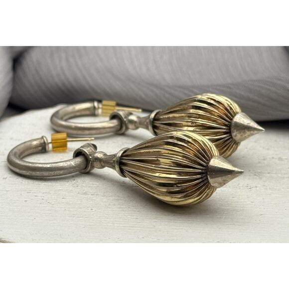 Vintage Lagos Jewelry | eBay Vintage Lagos Caviar Sterling Silver 925 Fluted Teardrop Earring 2.5in / 15 G